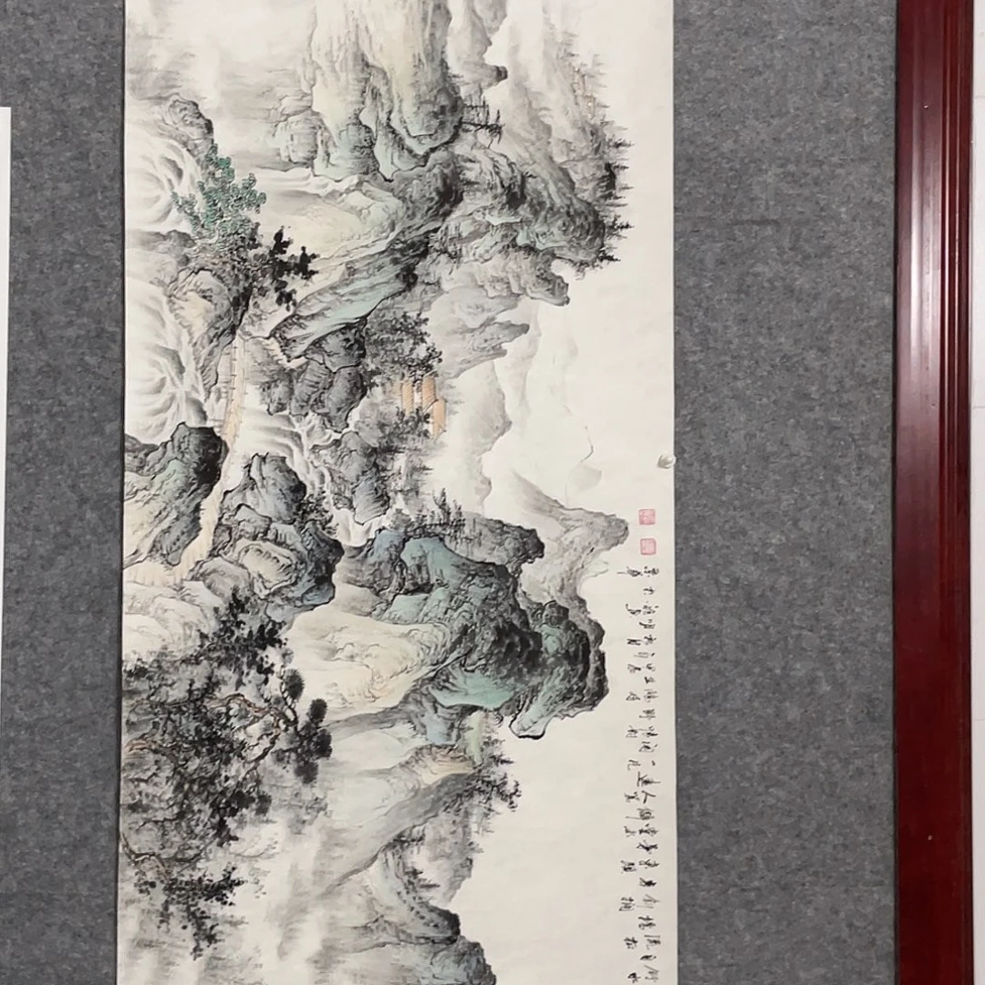 青***鹭国画小六尺画芯 作品