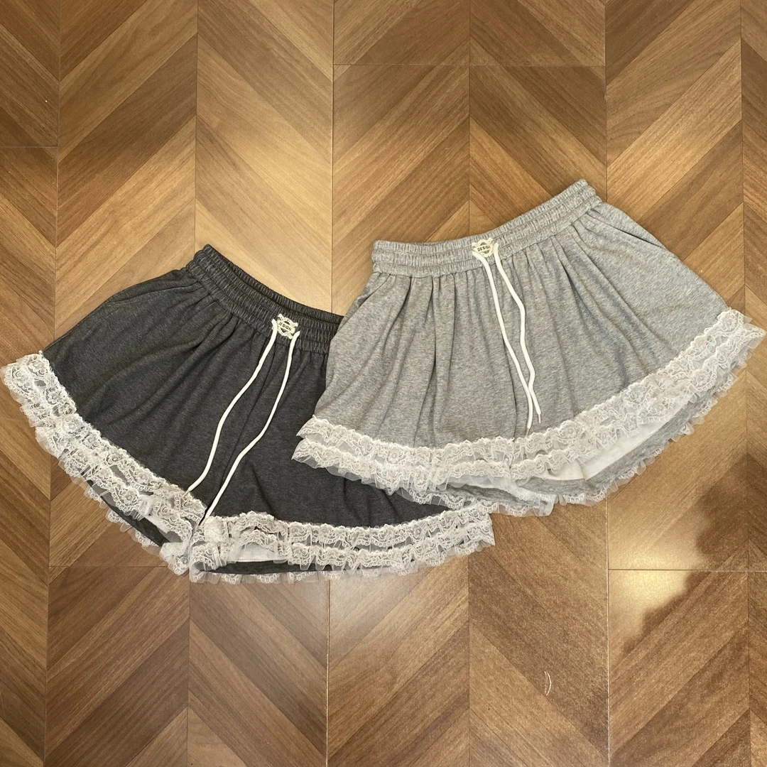 2509#韩系休闲蕾丝花边短裤