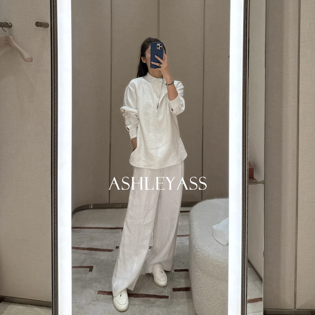 【ASHLEYASS】“欧洲麻裤”粗支汉麻纱线挺括舒适休闲裤LSS250033S