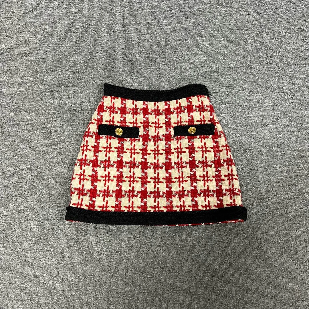 99新 AMIPARIS/AMI Gucci 古驰 小香风 金扣 短裙 99新 38码