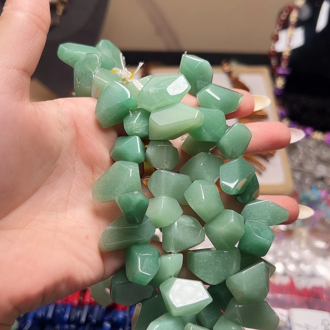 玛瑙/玉髓合金珠宝半成品m590 16.8*15m 绿东陵一条