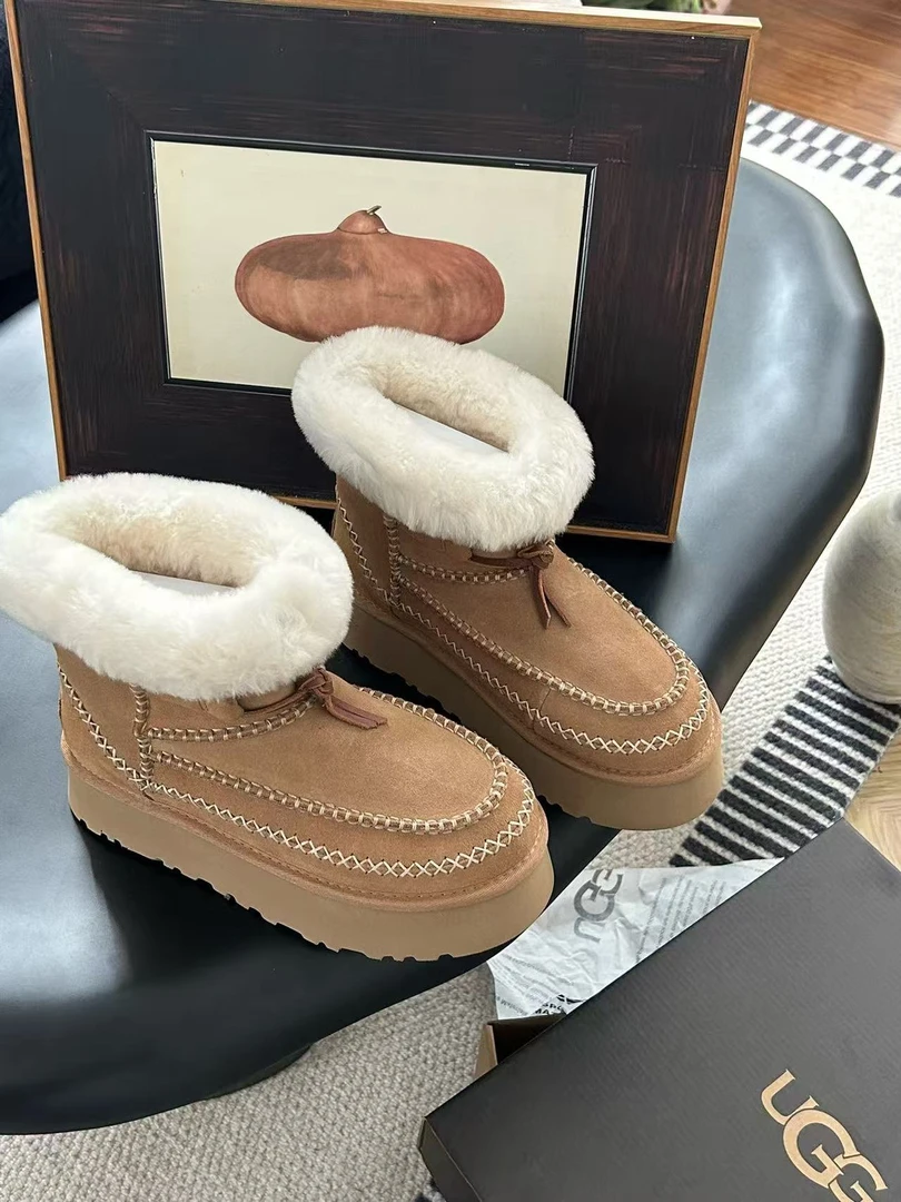 【阿尔派厚底】圈毛加厚冬季阿尔派时尚保暖百搭雪地靴