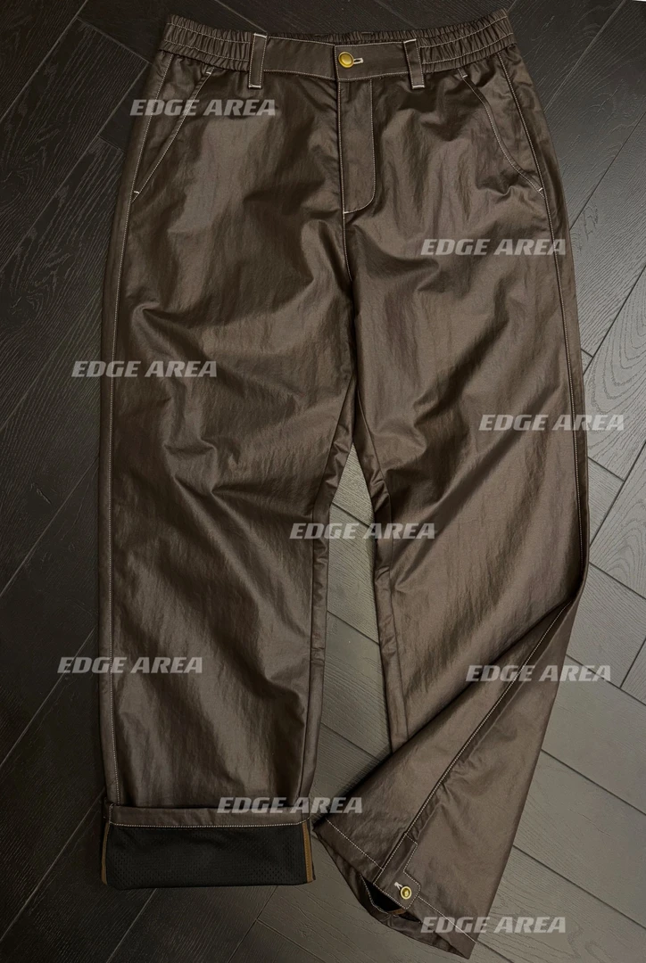 【EDGE AREA】小众设计‘蜡感图层’轻奢直筒裤立体裁剪透气 888-15