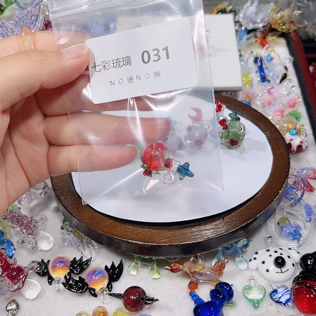 玻璃颈饰31红色许愿瓶