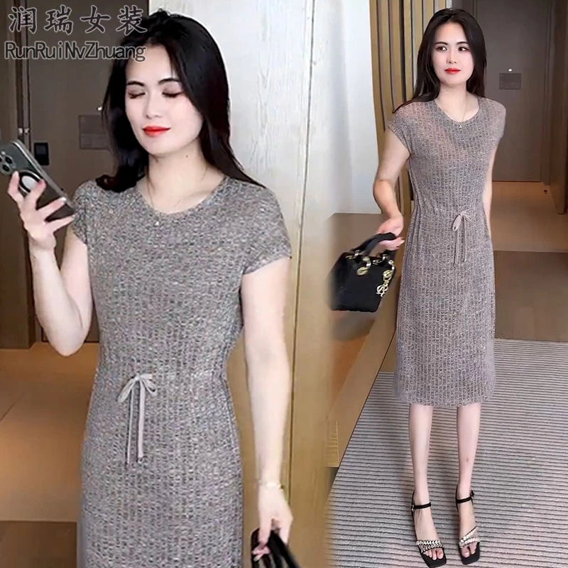 连衣裙女2025夏季新款小个子显瘦穿搭韩版减龄透气中长款裙子通勤