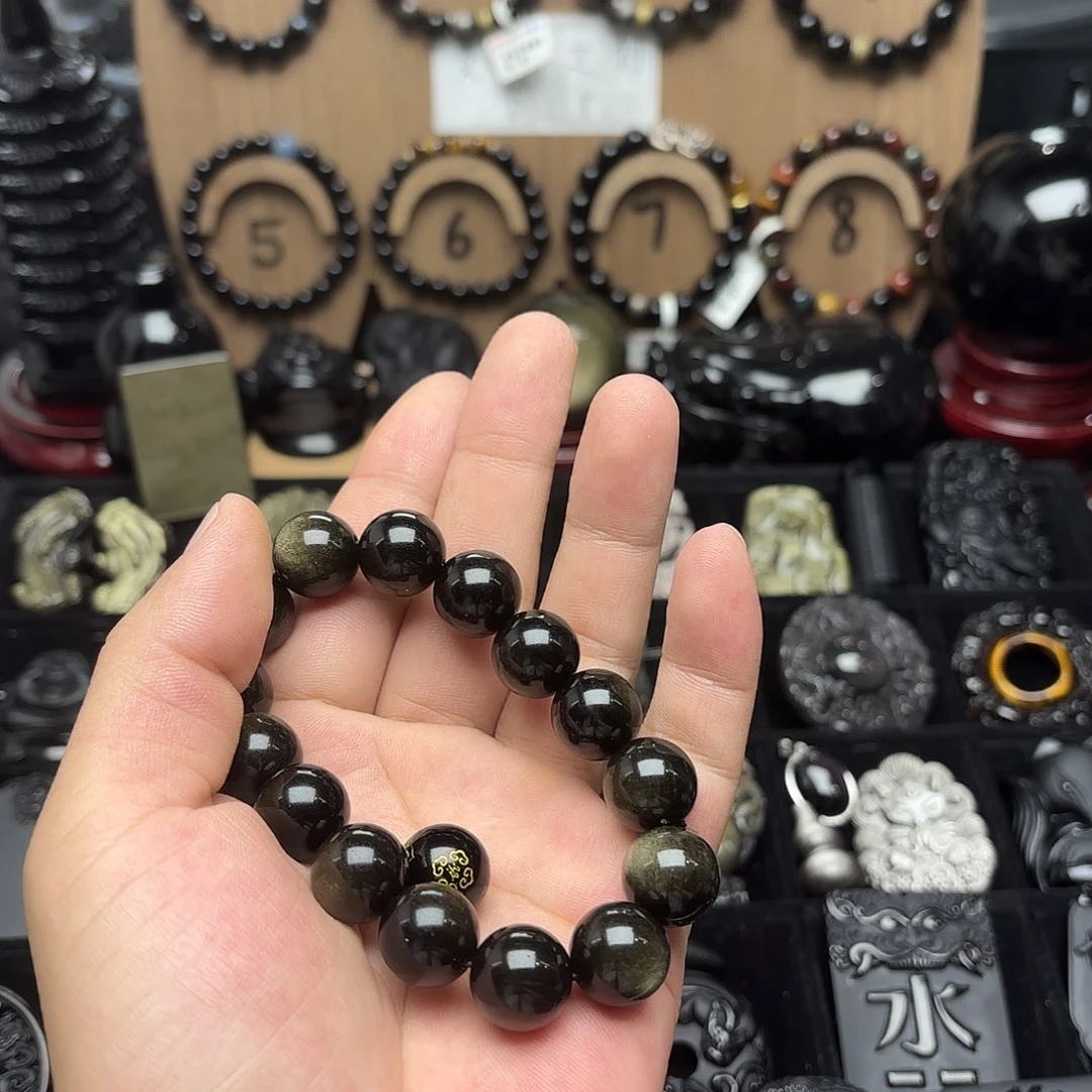 唐***熠黑曜岩未镶嵌手链