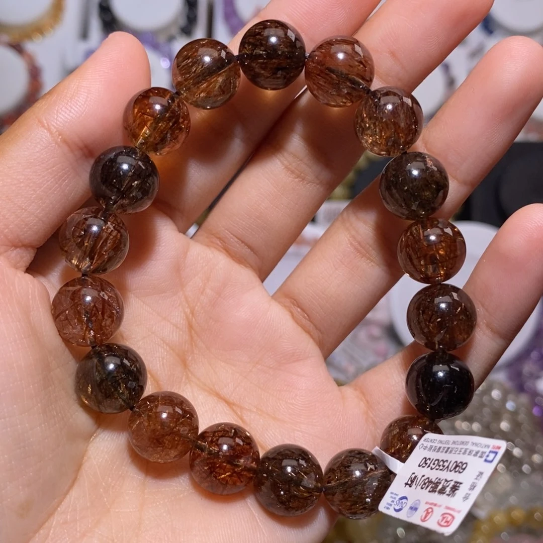 【闪购商品】发晶手链未镶嵌黑金超七11.9mm