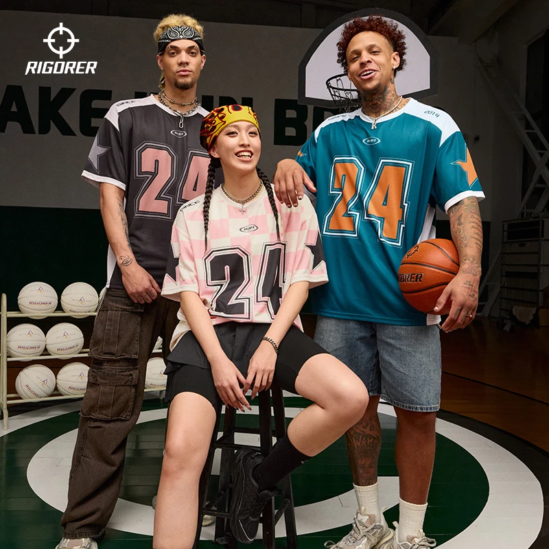 准者2025新款短袖T恤数码印圆领机车宽松印花休闲运动速干透气