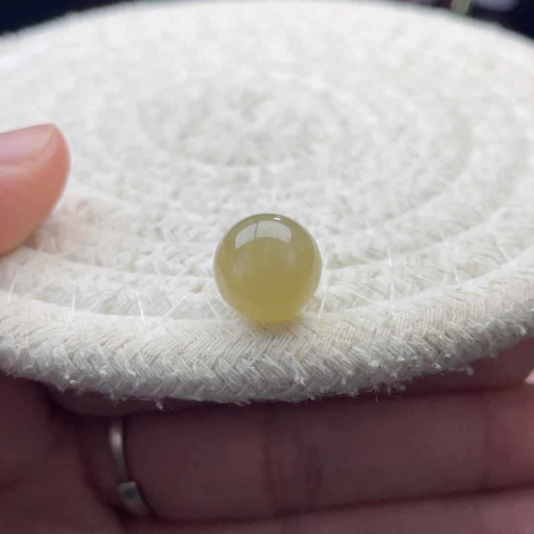 散珠翡翠特色黄翡圆珠卡11.4mm