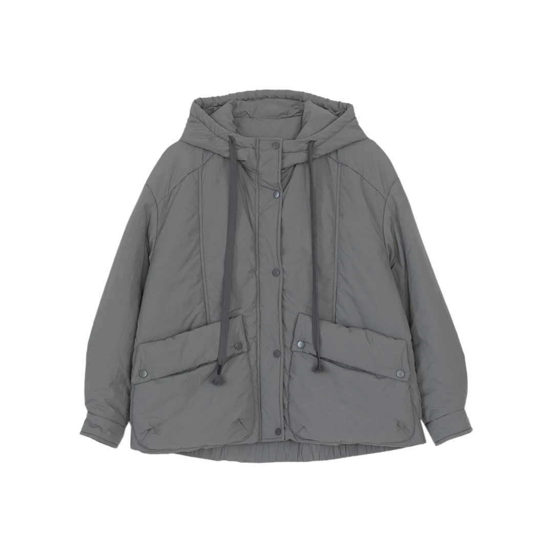 【纭季原创】衣长64-66连帽百搭大口袋棉服休闲通勤女装D251544