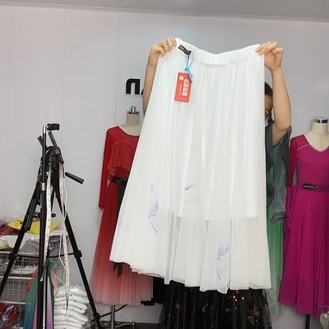 半身大摆裙宝蓝晕染裙长90 S