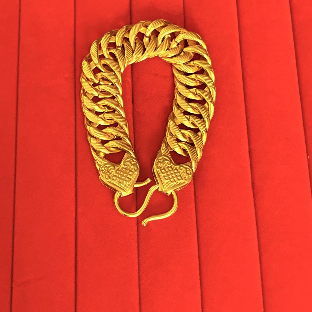 纯铜亚克力手链 纯铜亚克力手链偏薄加宽男生男士手链霸气时尚