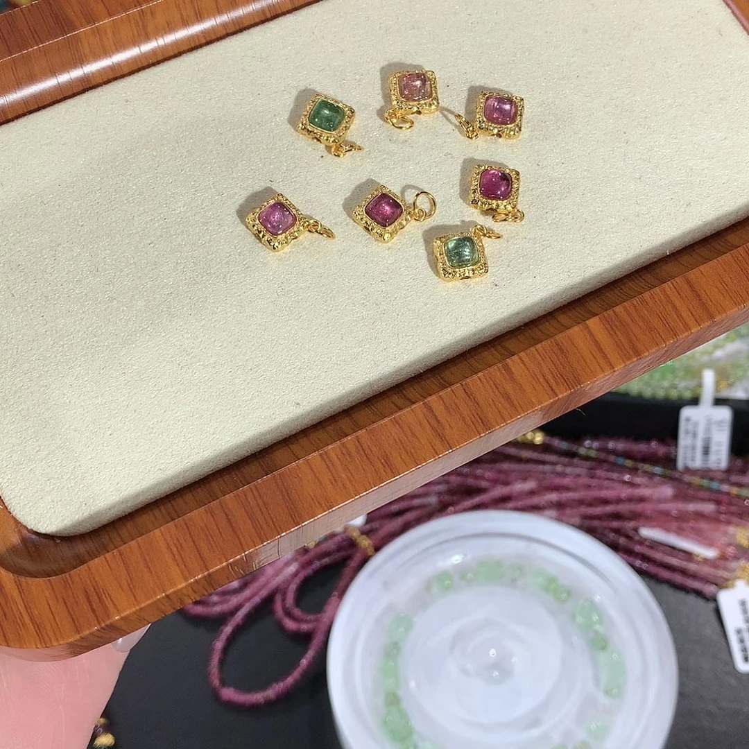 碧玺配件饰品银S925镶嵌多样性发其一