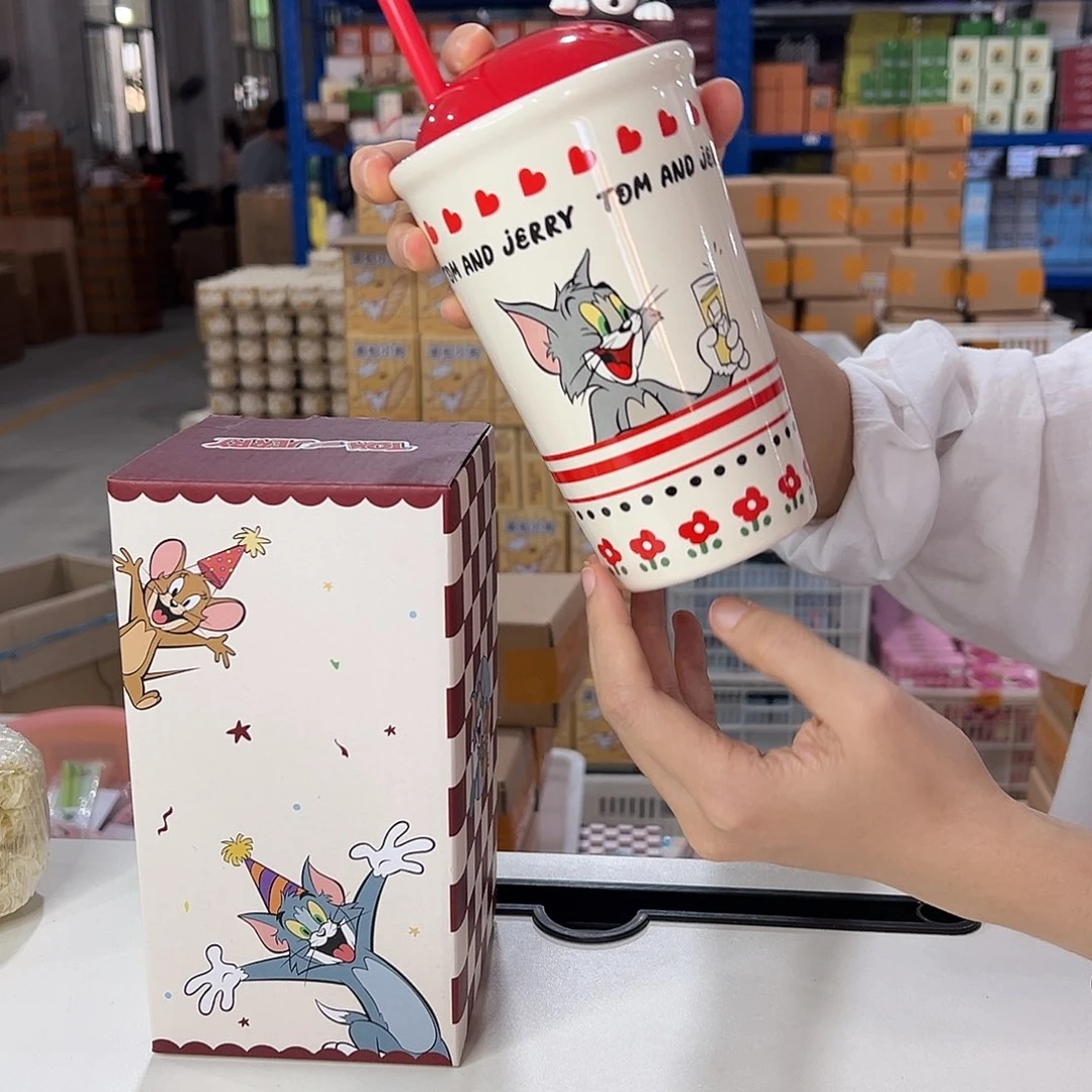 瓷红色猫和老鼠杯陶瓷陶瓷陶瓷陶瓷