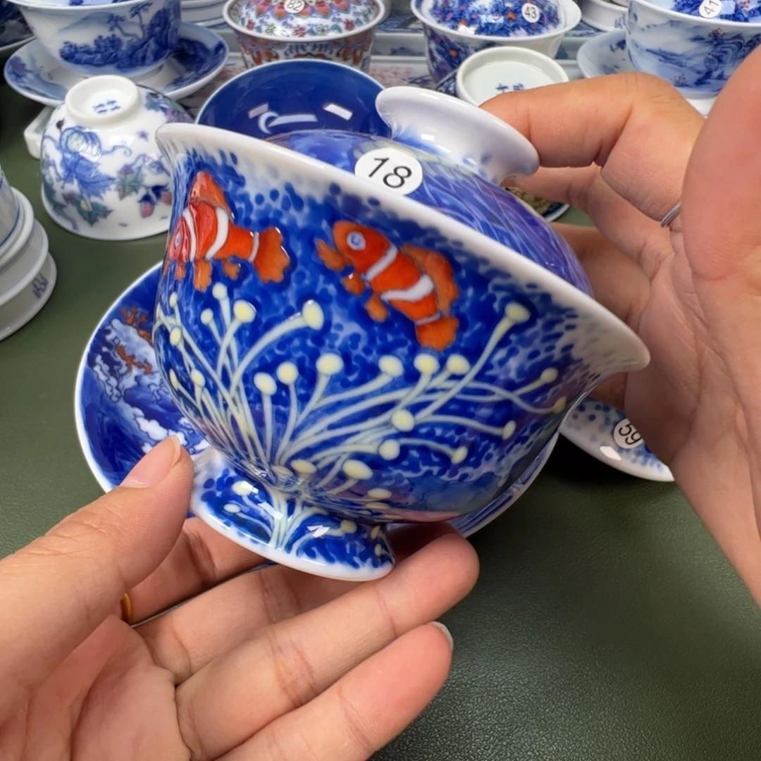 陶瓷景德镇纯手工纯手绘茶具木木18