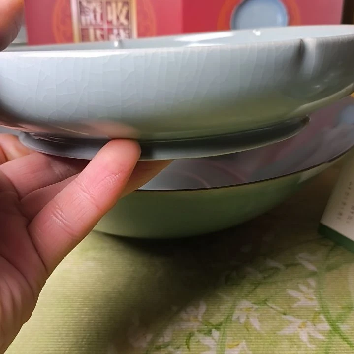 晓***行清凉寺汝瓷仿古釉纯手工微瑕葵口洗