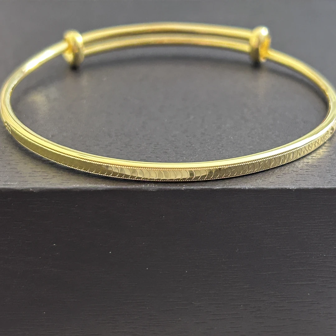 足银手镯 【店长专享1】足银波光鳞鳞推拉手镯YSZ382