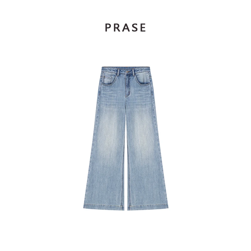 PRASE·噜【比例速写】微胖轻奢设计款春时尚宽松喇叭牛仔裤PR503S16