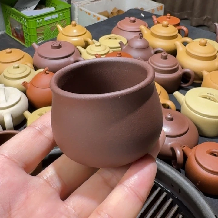 茶壶紫砂紫泥小客杯50cc