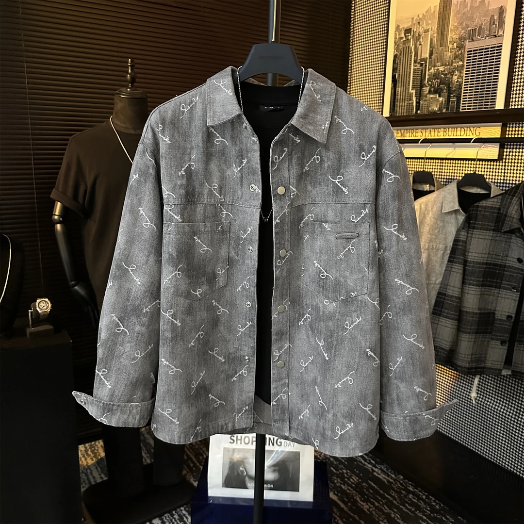 【XGORAD】原创春季烧花设计扎染撞色时尚百搭双口袋牛仔衬衫外套