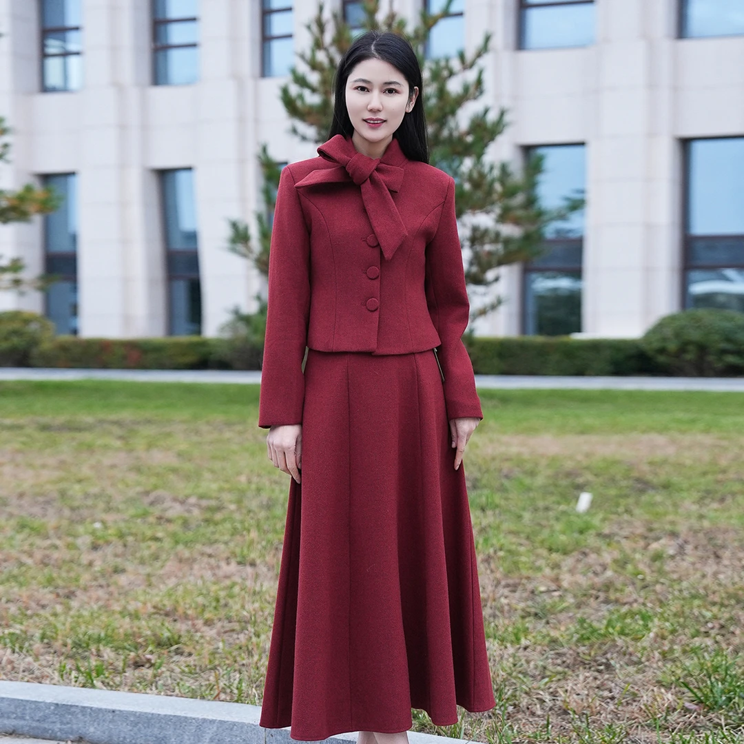 浒城古娘秋冬显瘦百搭通勤舒适女套装WHAFI11092+WHAFI11109