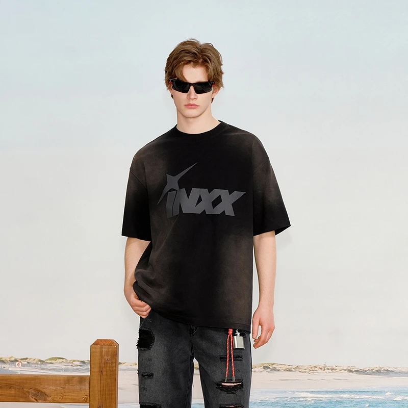 【圈圈大爷专属】【INXX】双层立体印花短袖T恤撞色手绘XRF2011009