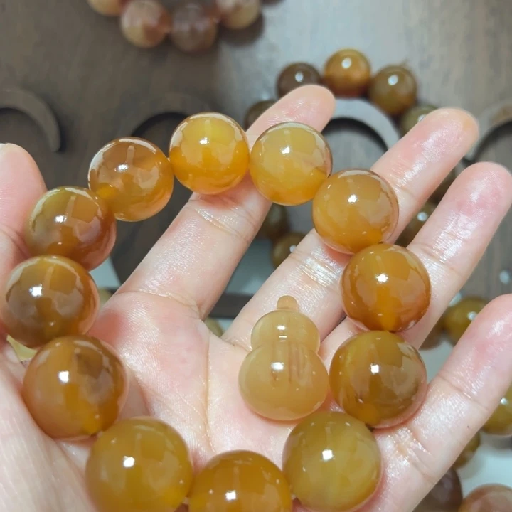 小***瑞珐琅非金属老料手串20
