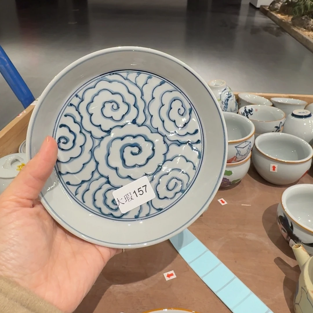 釉下手绘茶具微瑕