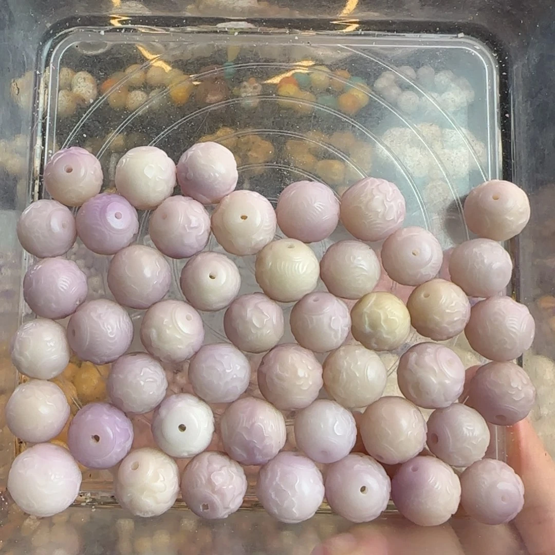 菩提根/象牙果吊坠卡16/17紫色牡丹凤凰球45颗批发