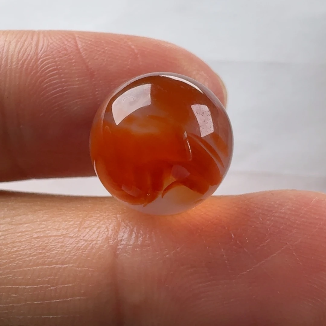 南红玛瑙冰飘圆珠12.3未镶嵌