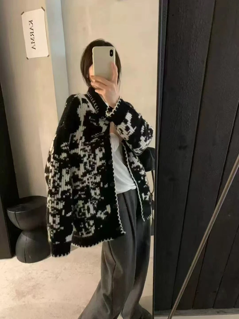 5036#加绒提花开衫外套 X