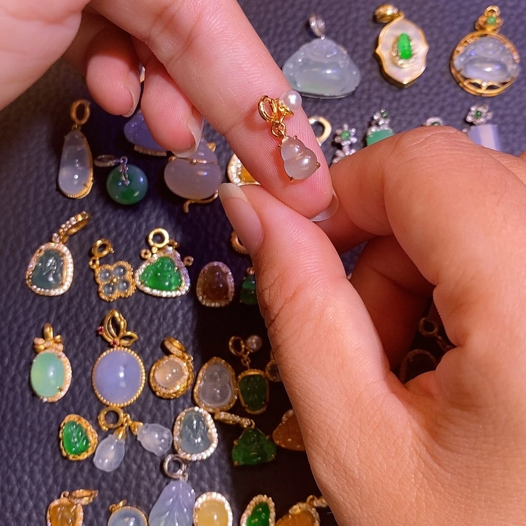 翡翠银S925镶嵌颈饰