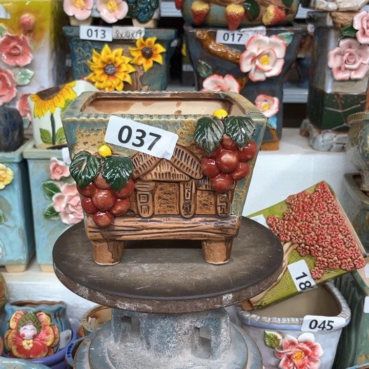 紫砂花盆粗陶材质多肉花盆