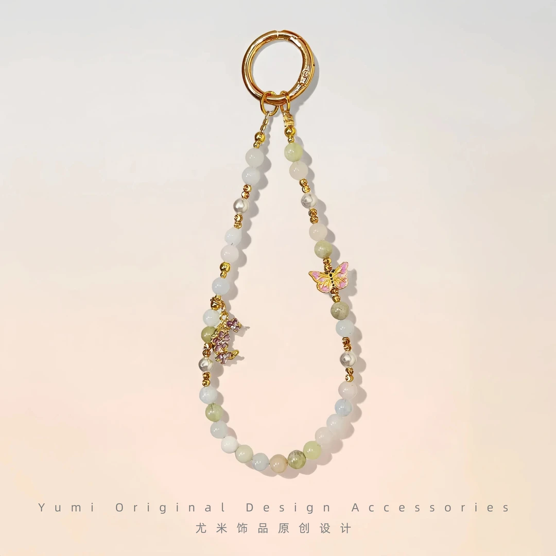 尤米夏季个性石头防丢新款手机挂链绳高级感网红钥匙扣包斜挎国风