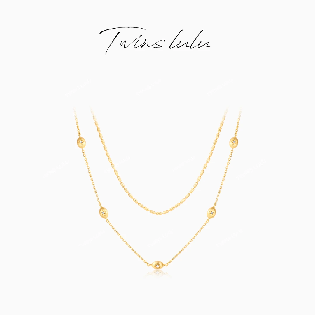 TWINS LULU 新年款 时尚氛围感小豆子多芒星素链TSJ9797