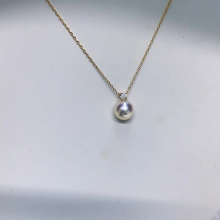 吊坠8.5-818K金镶嵌海水珍珠