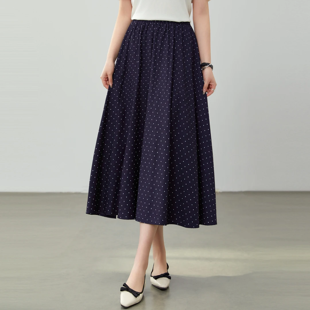 【复古港风百搭显瘦波点半身裙】纤莉秀大码女装夏装裙子QK0879