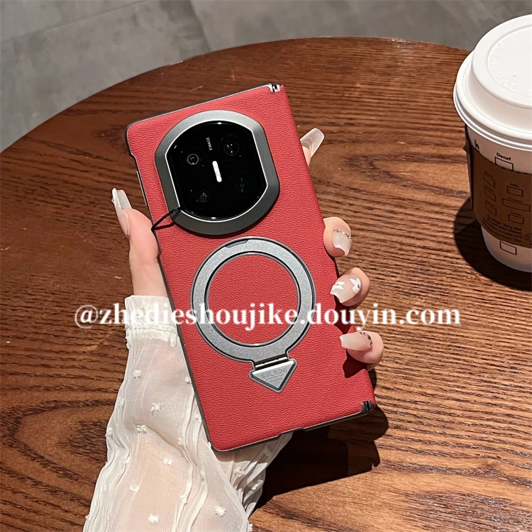 适用华为mate x7手机壳x5折叠x6典藏版真皮磁吸支架全铰链中轴x3