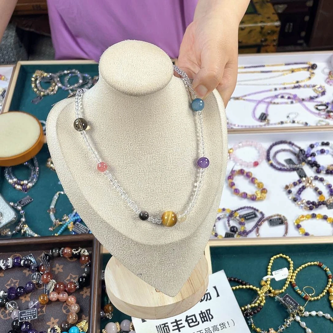 水晶手链银S925镀金镶嵌