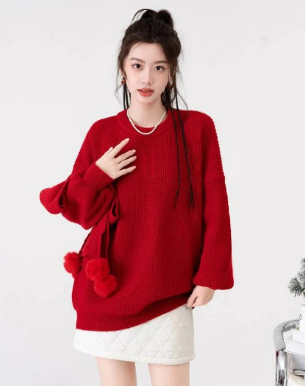 A093圣诞毛衣三件套