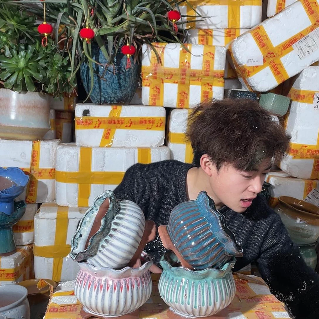 无铅玻璃宜兴紫砂花盆