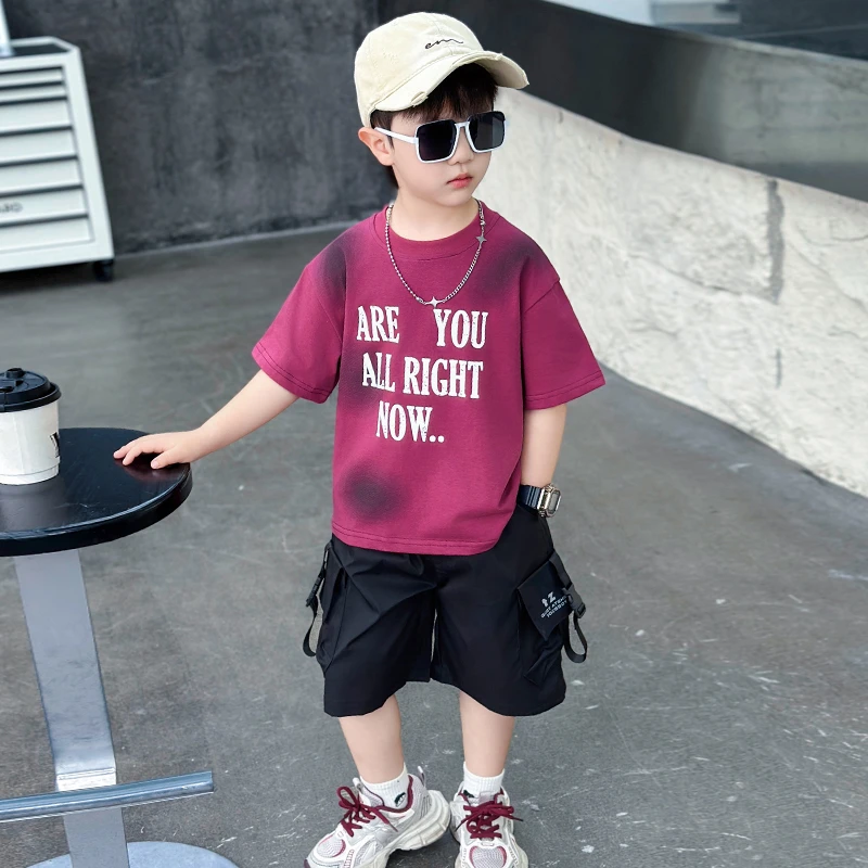 童装男童夏装短袖套装新款儿童炸街夏季时髦半袖潮男孩夏日两件套