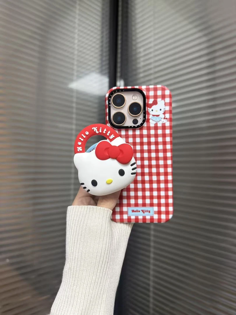 红格子购物袋kt菲林磁吸手机壳一套