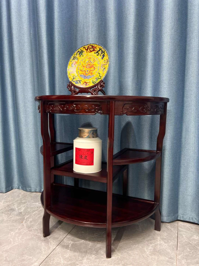 璟霖红木 黑酸枝半圆桌玄关半圆台花架花台月牙桌84*42*80