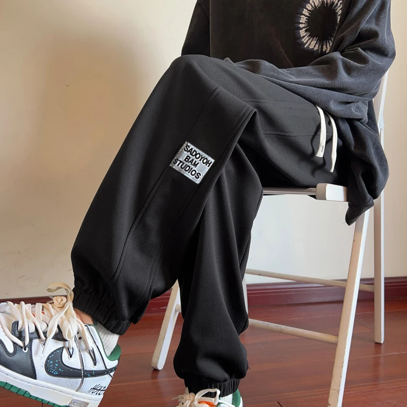 春秋款青少年裤子男孩初中高中学生帅气运动卫裤休闲宽松直筒长裤