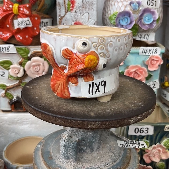 紫砂花盆粗陶材质多肉花盆发货两个