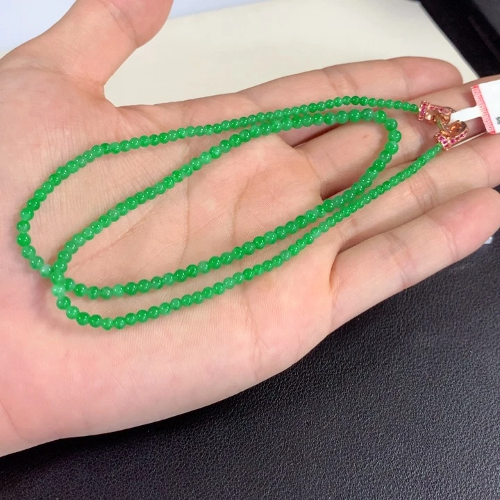 翡翠未镶嵌颈饰项链