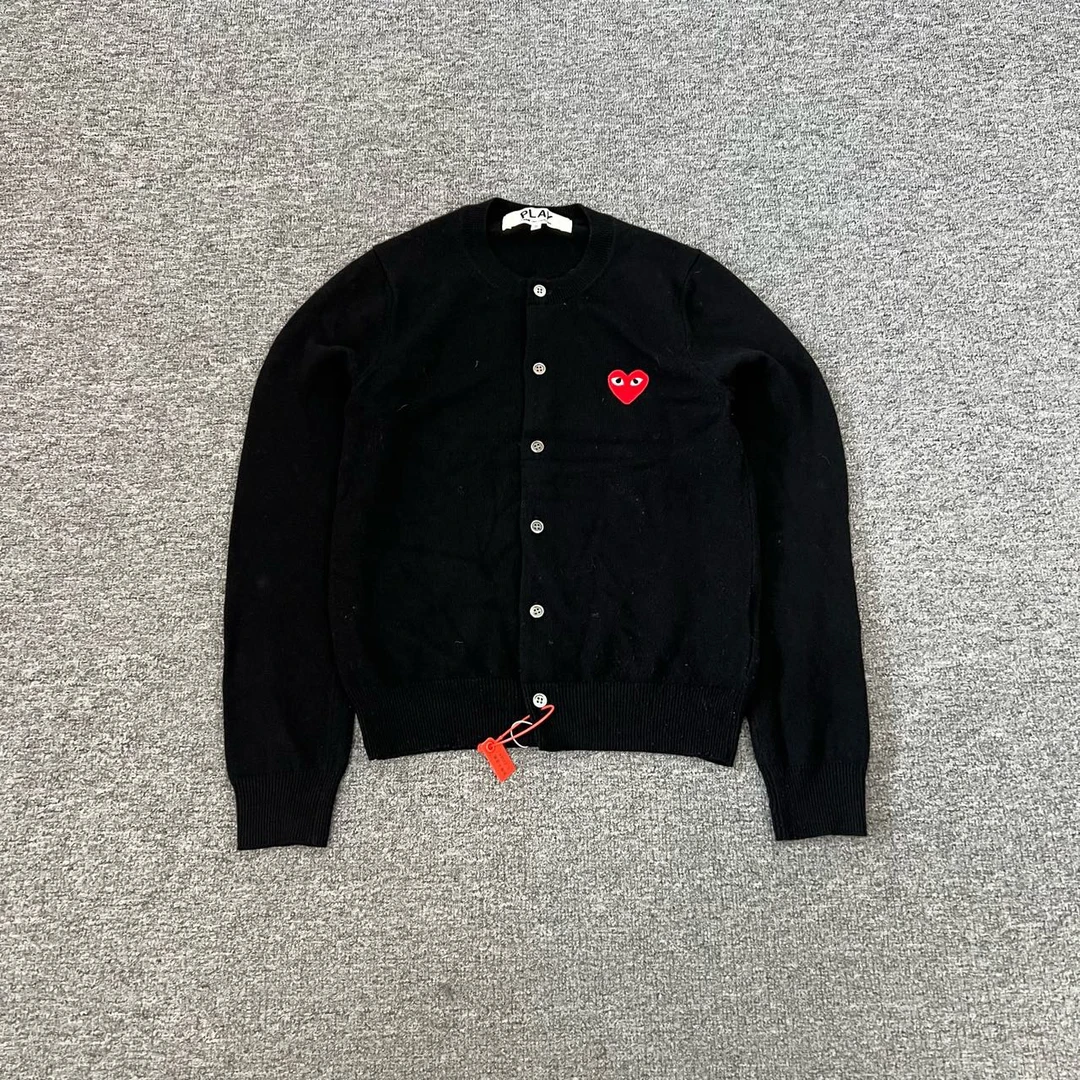 99新 AMIPARIS 川久保玲 黑色 爱心 针织开衫 S码