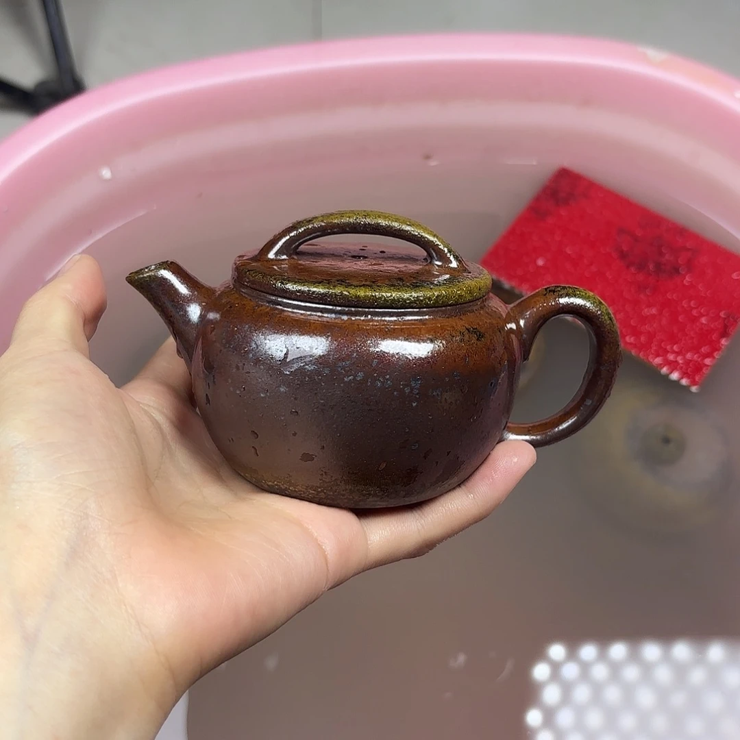 旭****茶壶紫砂瑕疵柴烧紫砂壶天青汉瓦