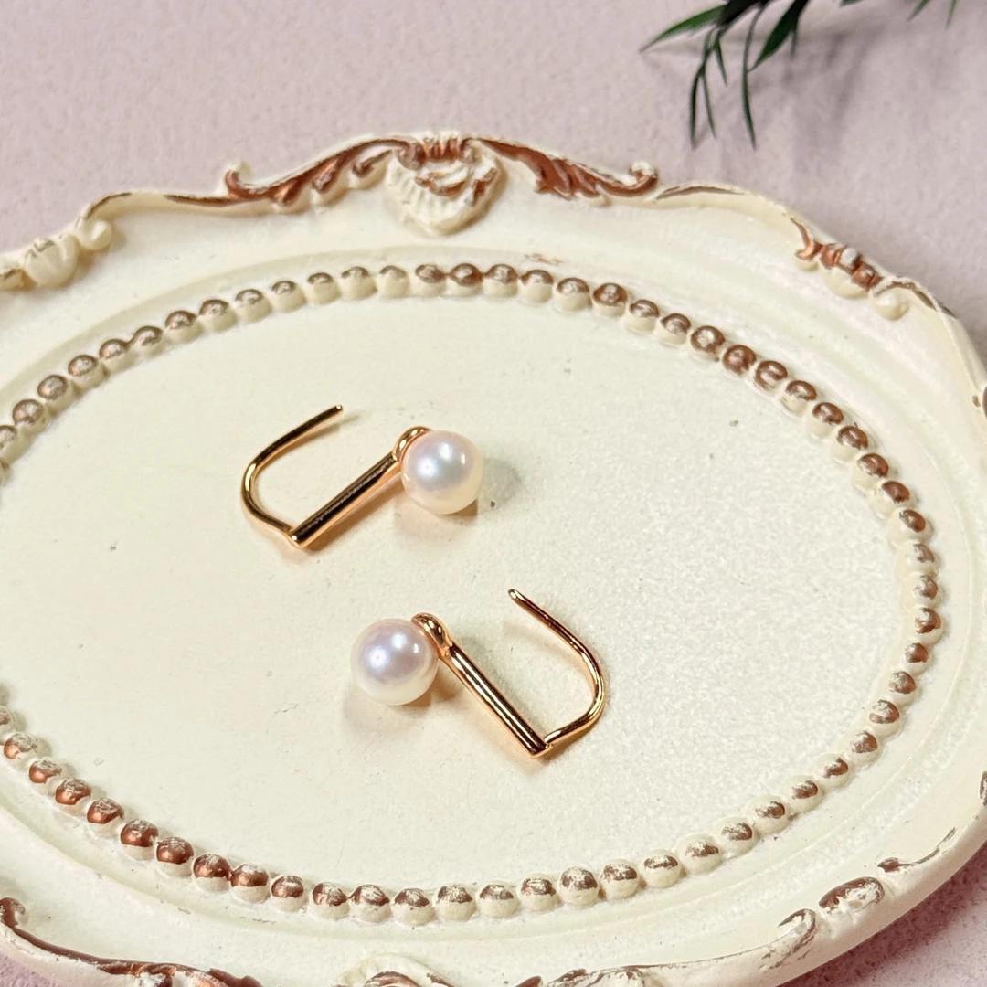 【六六中古】孤品简约海水珍珠s925耳钉ap8432珠子6.2